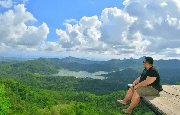 wisata kalibiru, menara pohon kalibiru, pemandangan dari atas puncak menara pandang kalibiru, wisata alam kalibiru